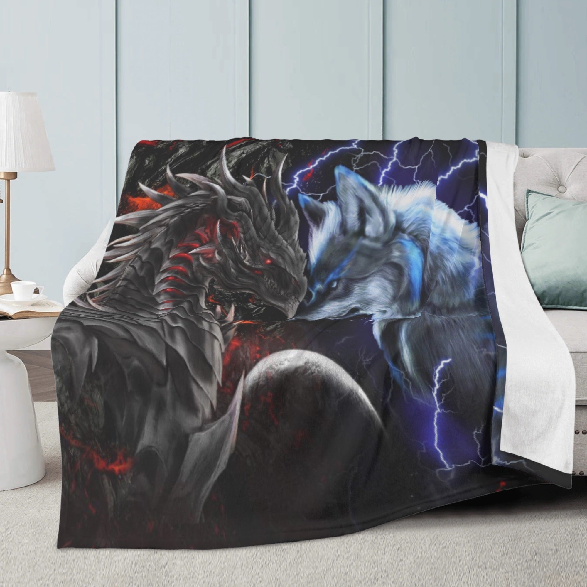 Dragon adn Wolf blanket